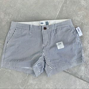 Old Navy 3.5” White and Navy Striped Shorts